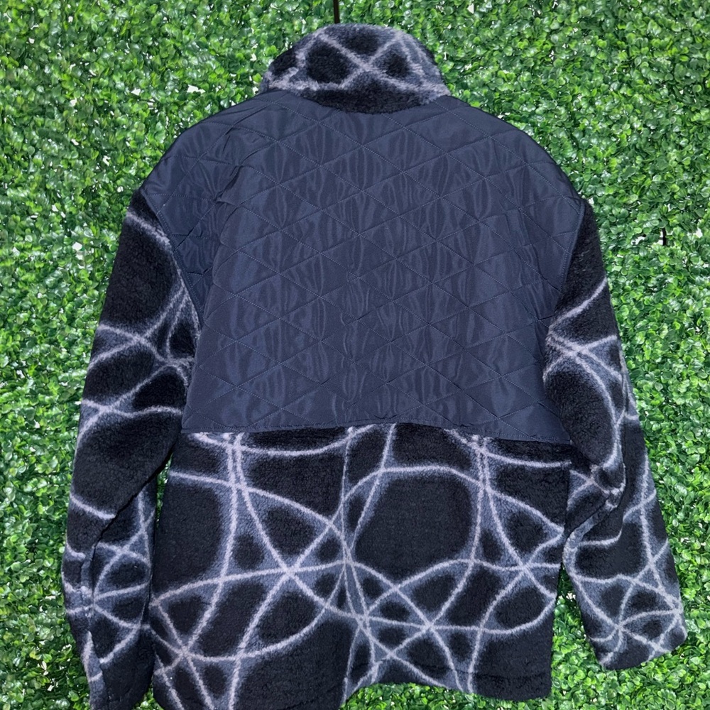 The North Face Navy Quilted & Patterned Faux Fur Zip Jacket - Picture 2 of 4
